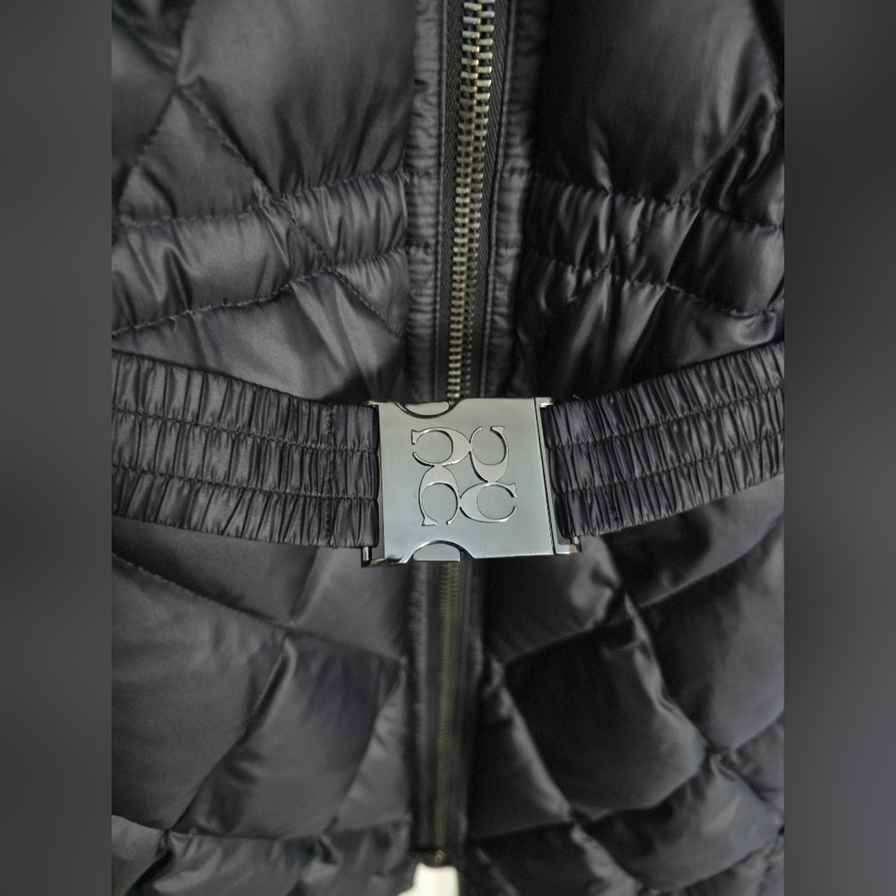 Coach Duck Down Quilted Belted Long Puffer Coat Black XS - Picture 5 of 16
